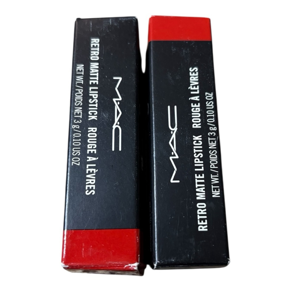MAC Lot of 2 Retro Matte Lipstick in Dangerous Red, One Size